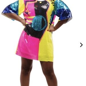 Vibrant Multicolor Sequin Mini Dress